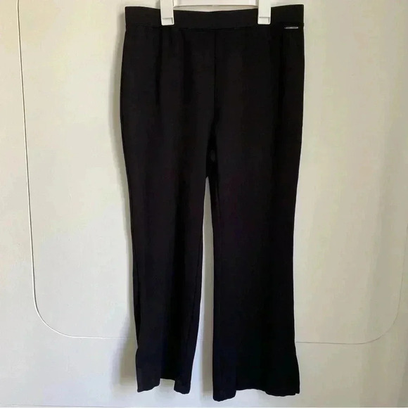 NEW Elie Tahari stretch dress straight leg pants with slits L - Picture 1 of 6